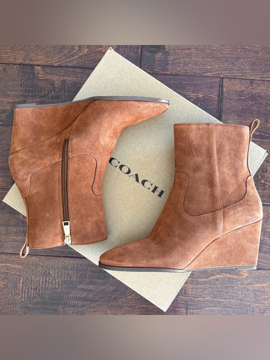 Coach suede wedge booties. - Picture 4 of 14